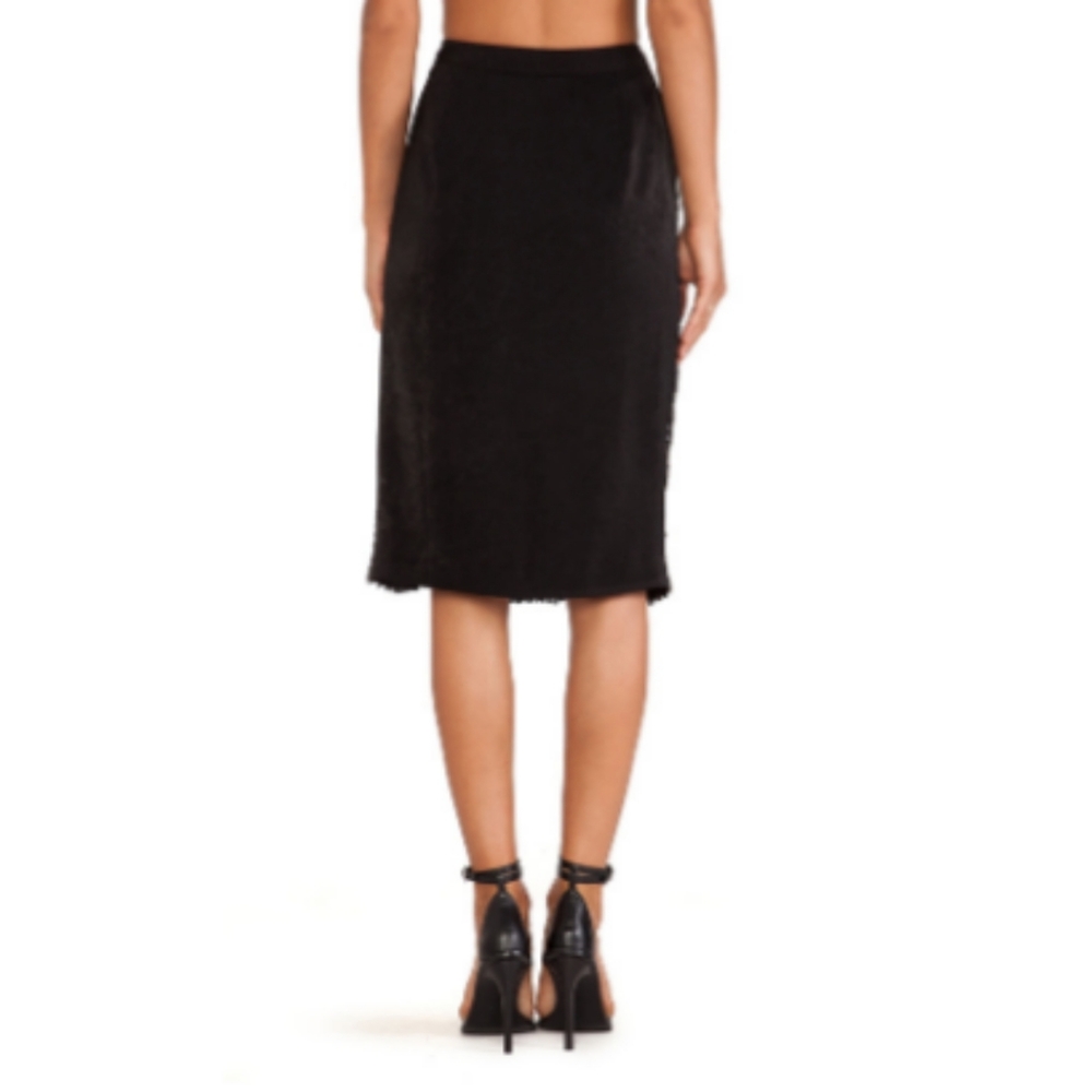 J.O.A. "Rebecca" Sequin Slit Skirt - Black - Picture 4 of 9